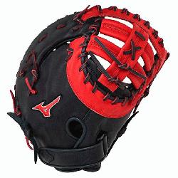 F50PSE3 MVP Prime First Base Mitt 13 inch (Red-Black, Right Hand Throw) : Patent pending Heel